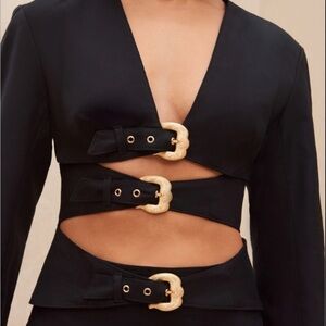 Gabby Cropped Blazer in Black - Cult Gaia